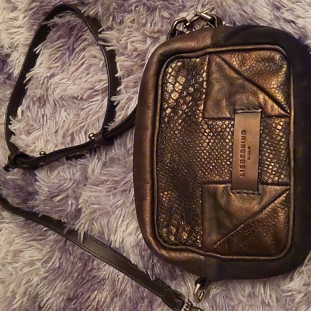 LIEBESKIND BERLIN BLACK LEATHER PURSE CROSSBODY BAG